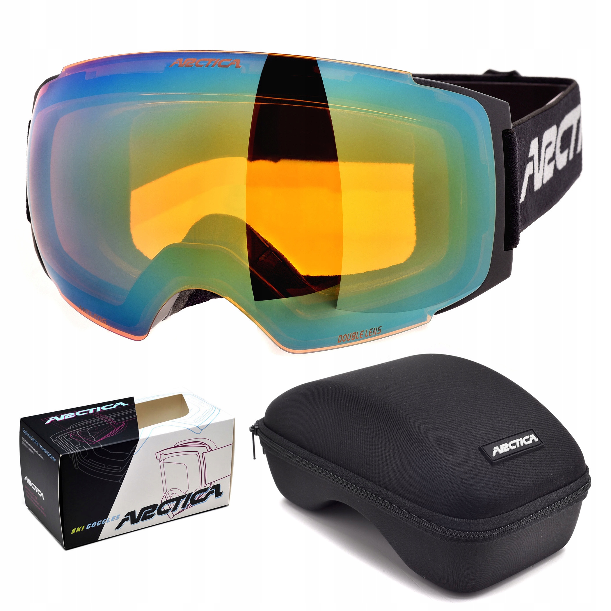 Lyžařské Brýle Arctica G-105B Vyměnitelné Dvojité Sklo Na Magnet Pouzdro