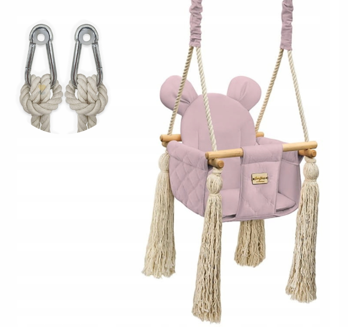 HUŚTAWKA USZTYWNIANA RÓŻOWA BABYSTEPS DLA DIZECI 6 MSC+