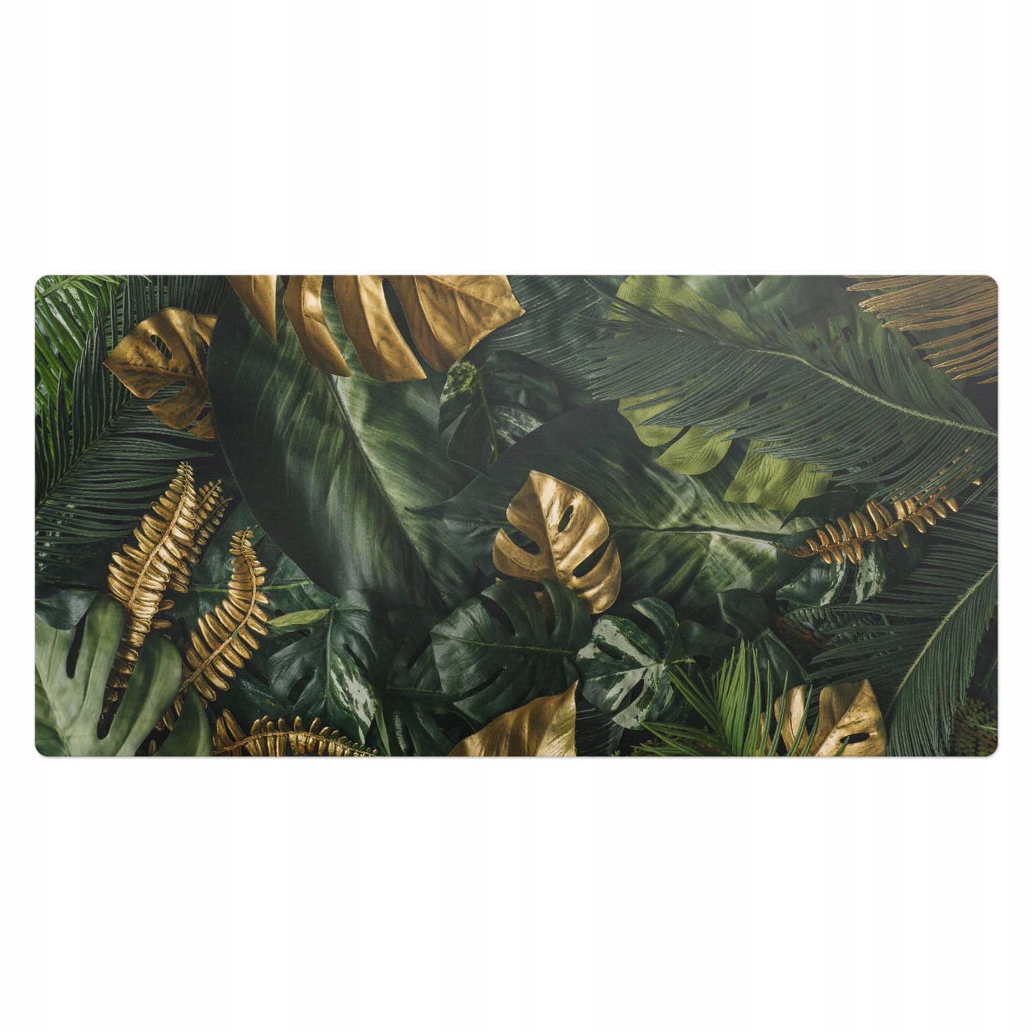 Vinylová podložka na psací stůl s grafikou Exotické listy ve stylu 100 x 50 cm