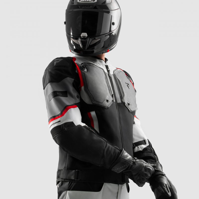Textilná Motocyklová Bunda Rebelhorn Borg 2 Black Grey Red XL