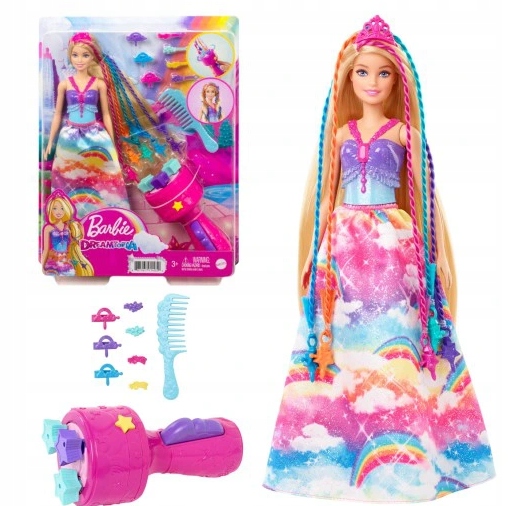 Lalka Barbie Księżniczka Zakręcone włosy GTG00