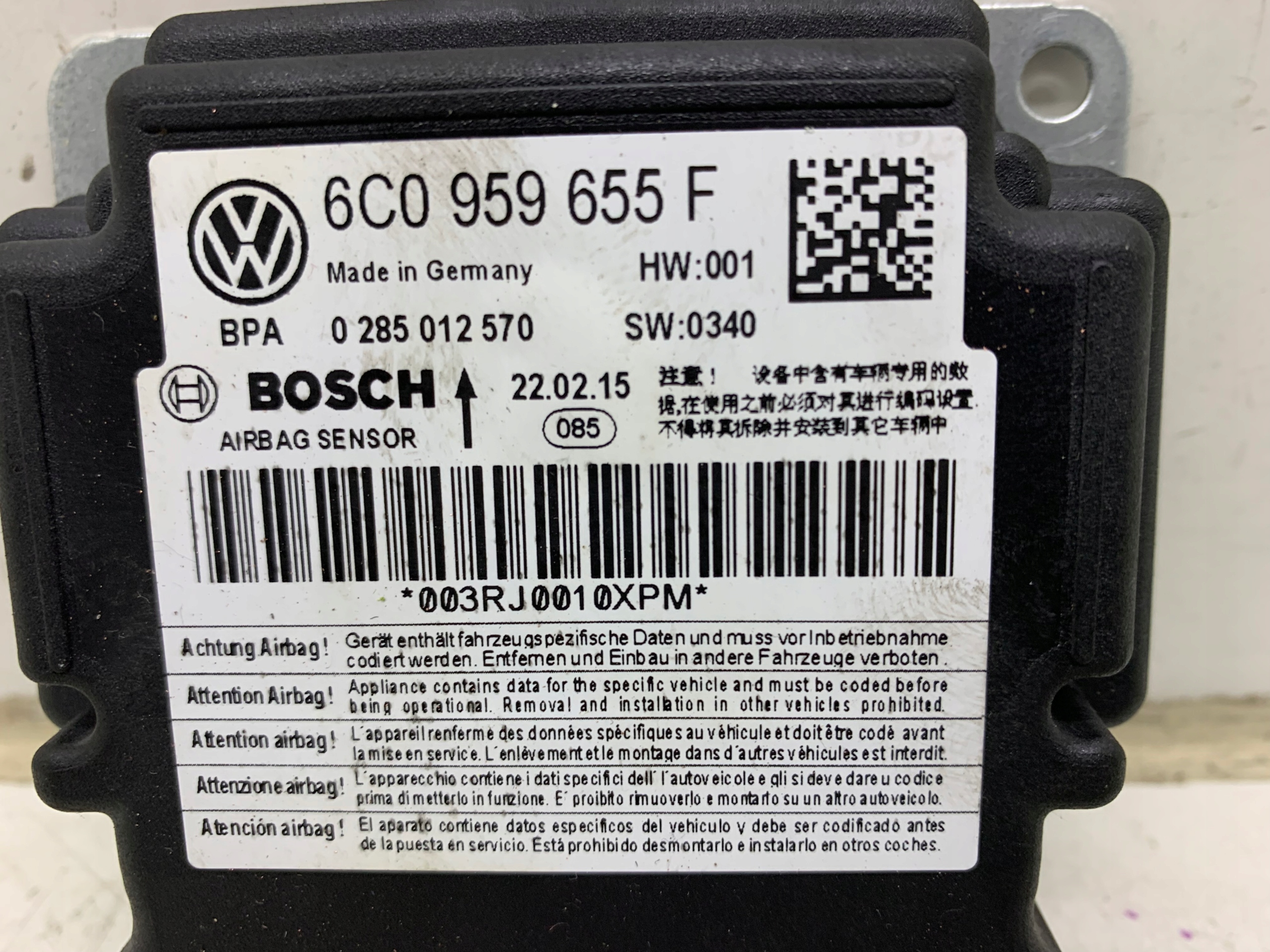 module SENSOR airbag 6C0959655F SKODA FABIA III 14-21