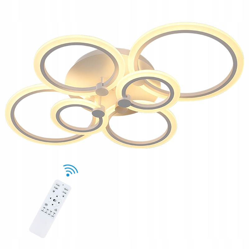 Lampa Sufitowa Wisząca Plafon Led Żyrandol Ring Nowoczesny 76W Z Pilotem