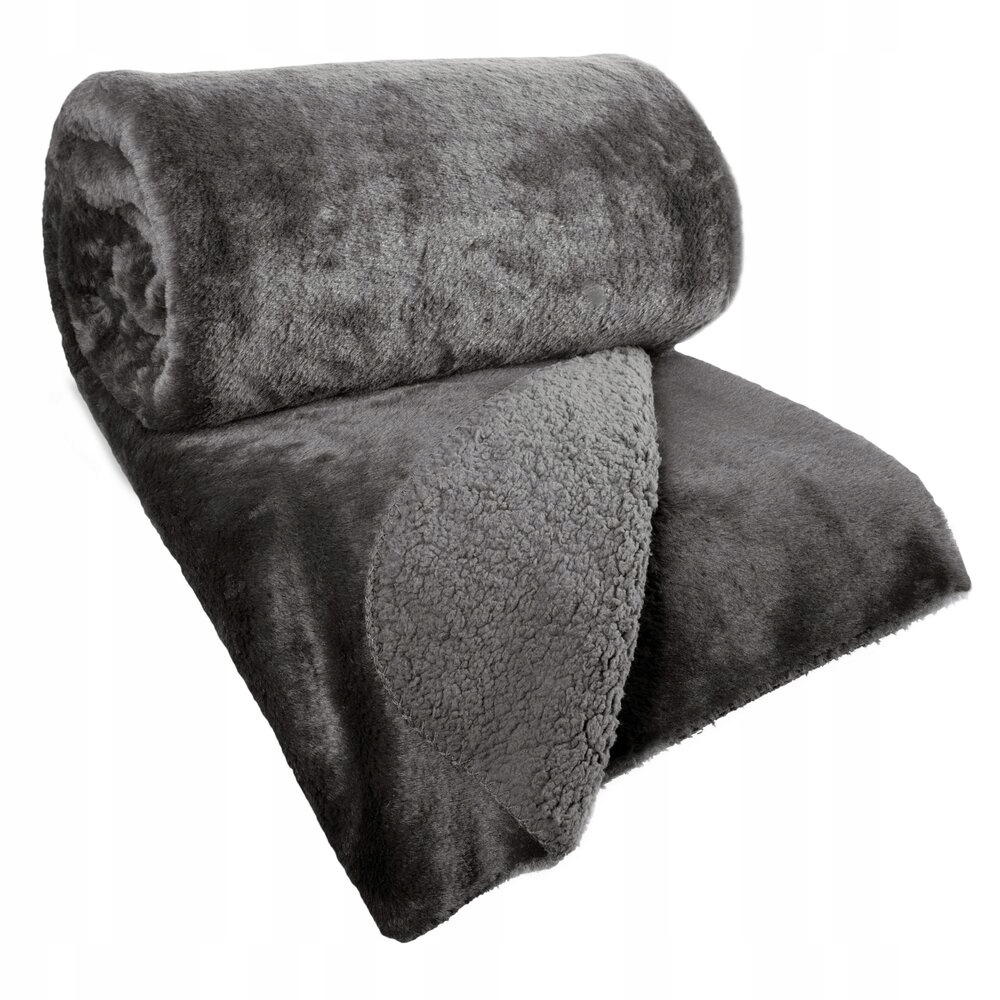 Dekorativní přehoz Nina 170x210, ocelový, kožešinový a nadýchaný