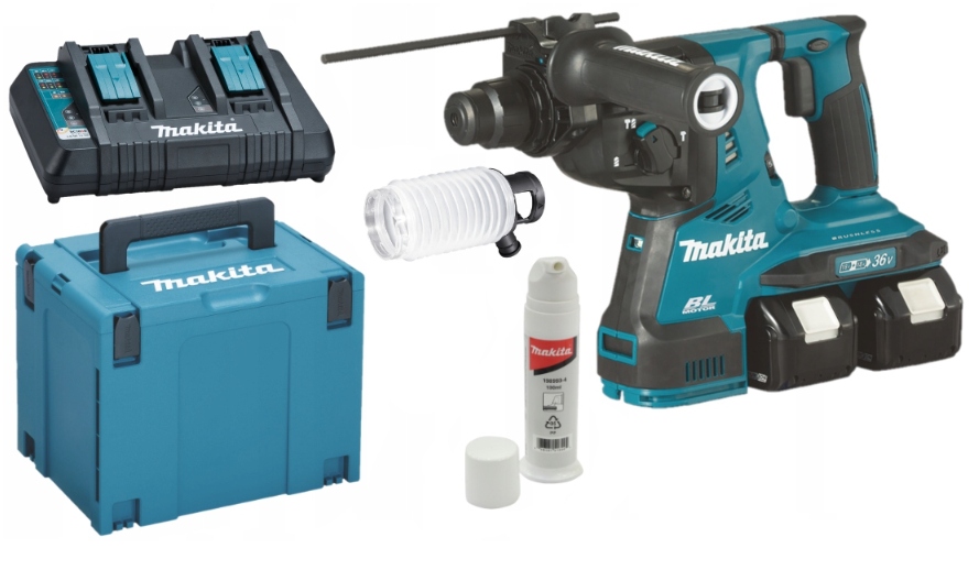 

Makita DHR280PT2J Młotowiertarka Aku 2x18V Sds+