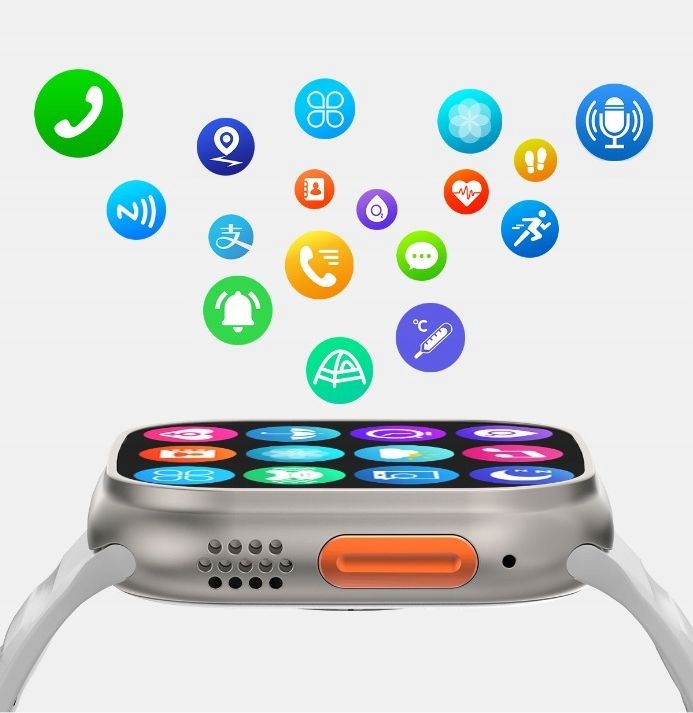 Smartwatch Ultra Watch dla Apple Iphone EKG Rozmow Komunikacja Bluetooth