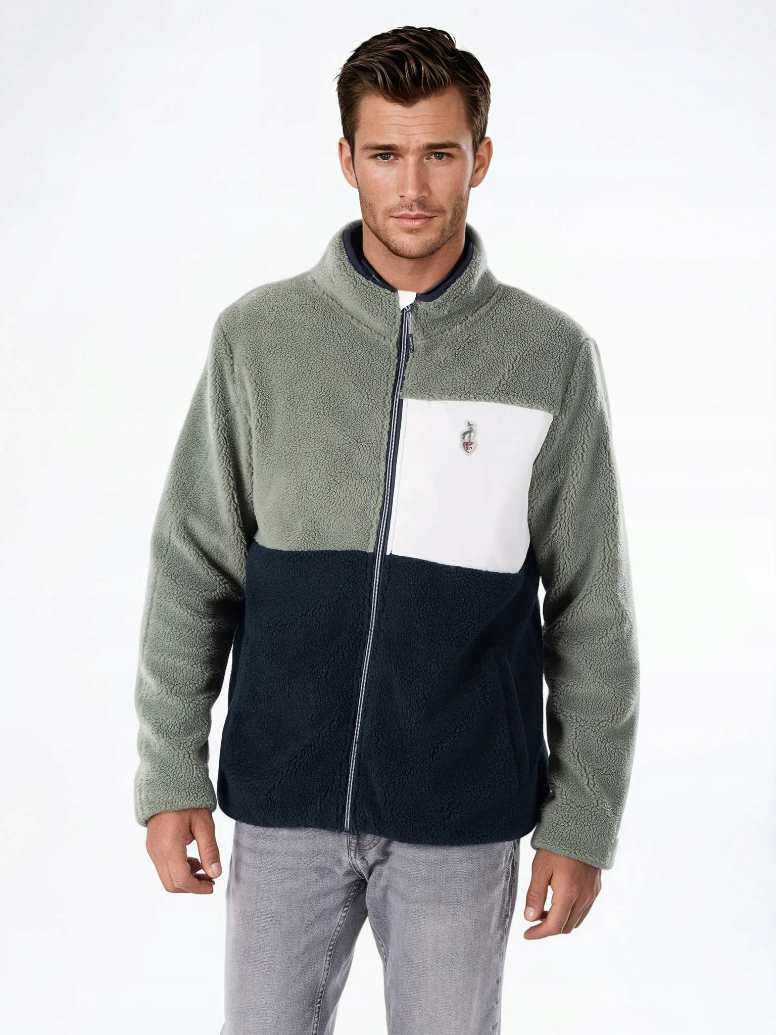 Pánský fleece Aulp Vogue rozepínací, teplý, komfortní, 2 kapsy Khaki S