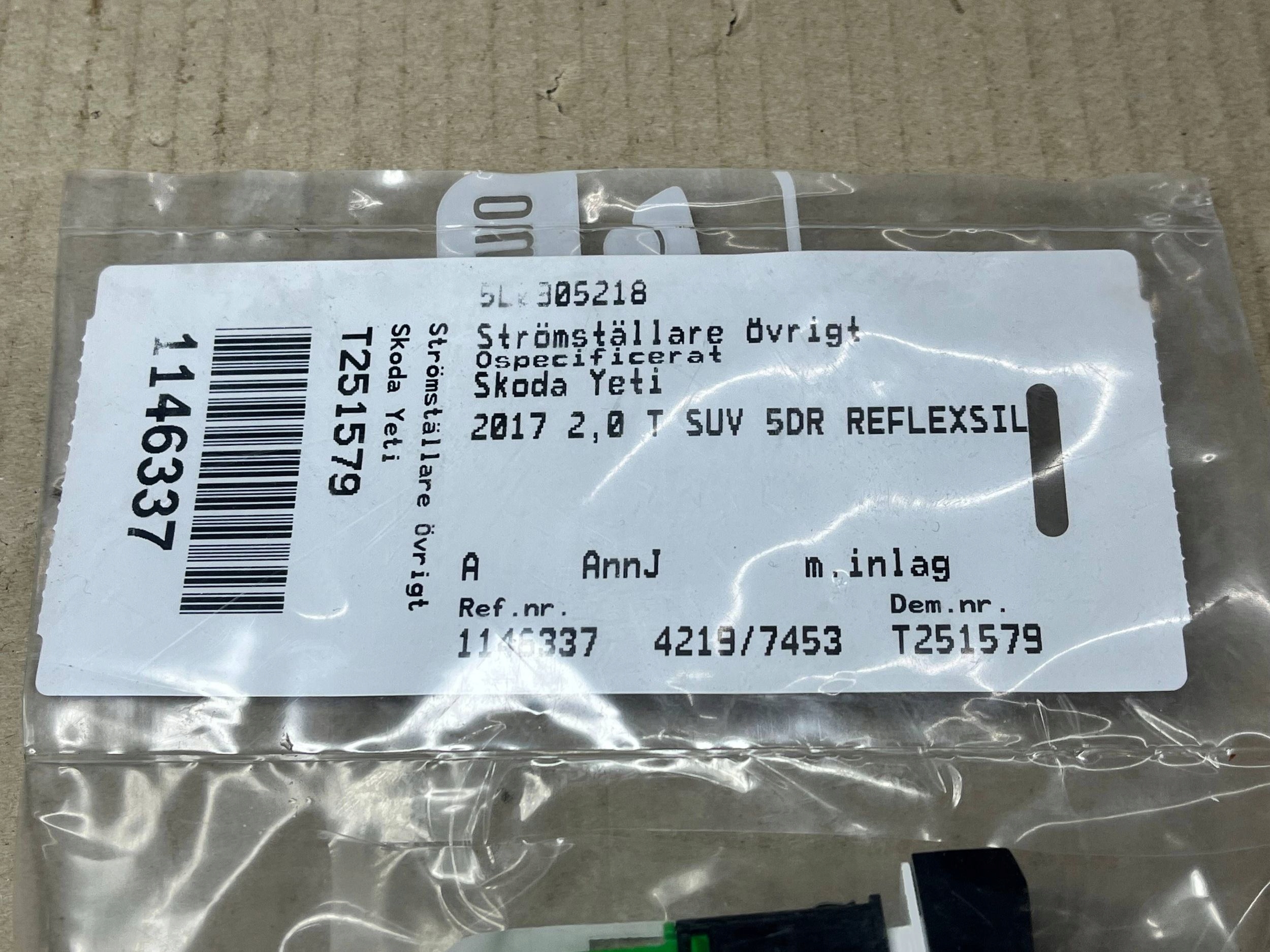 switch Skoda Yeti (5L) 5L0905218