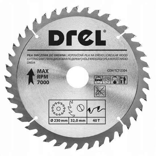 

Piła tarczowa widiowa do drewna Drel 185mm x 60T