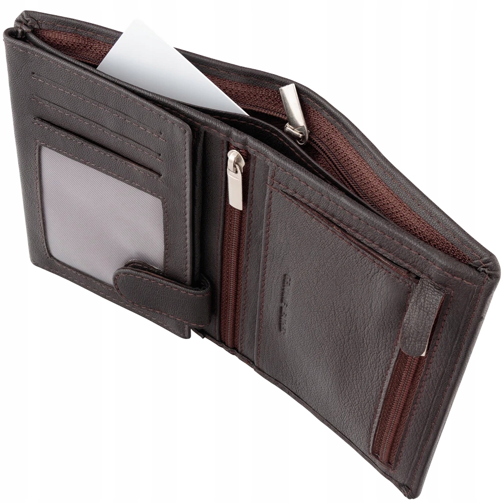Pánská kožená peněženka Rfid ochrana mince na zip s kartou velká Koruma