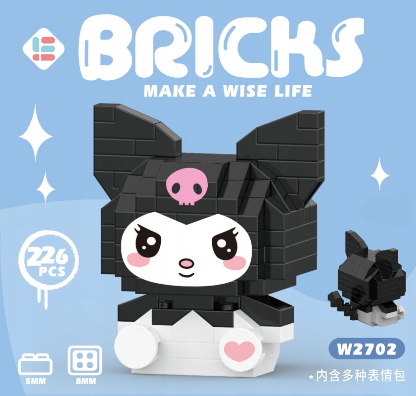 Klocki Hello Kitty Sanrio Figurka Kuromi Mały Box