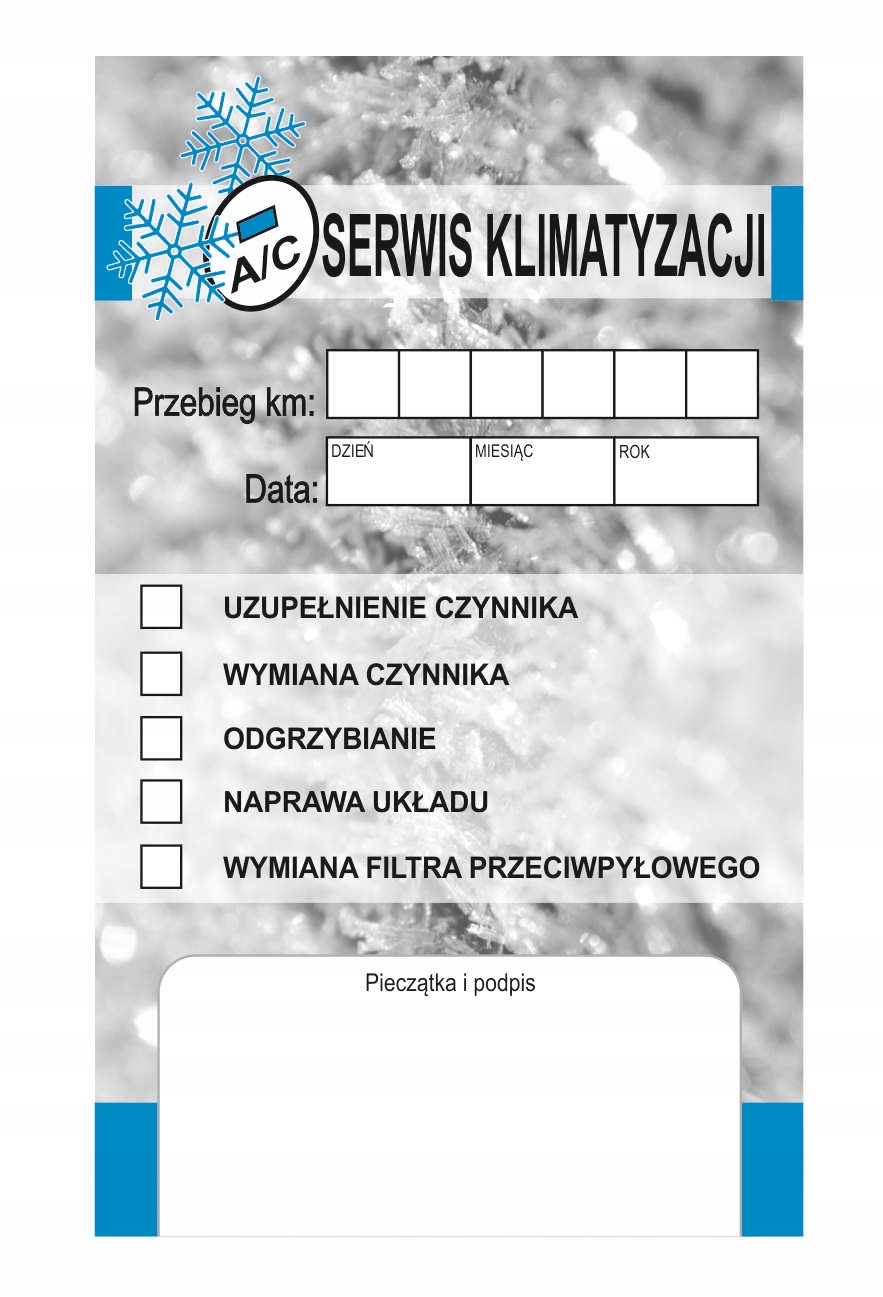 

Naklejka serwisowa naklejki 50 szt klimatyzacja