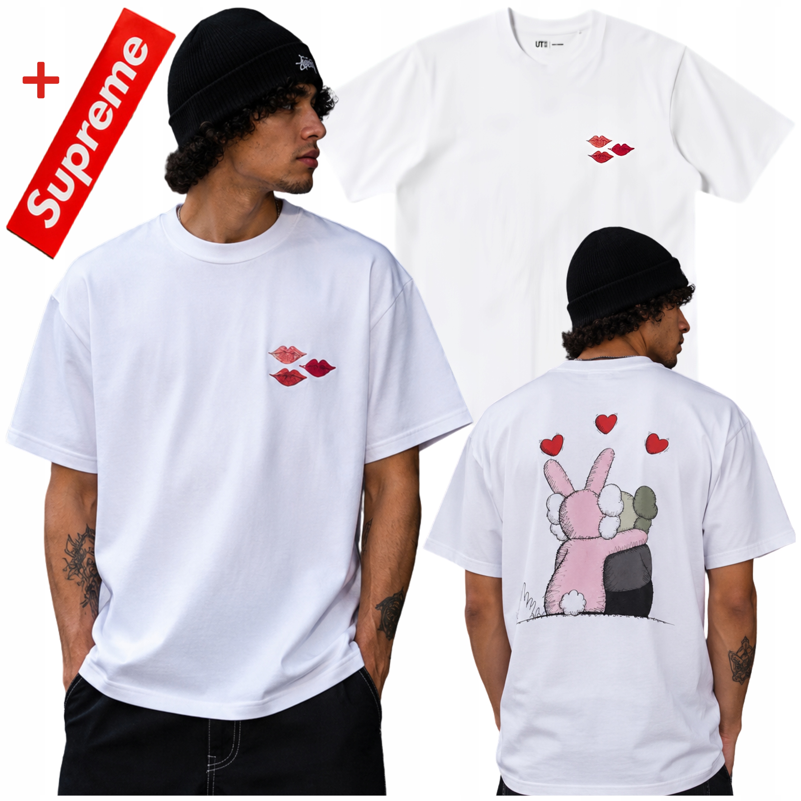 Tričko Kaws Uniqlo Andy Warhol Love samolepka Supreme Red Bogo Bonus!