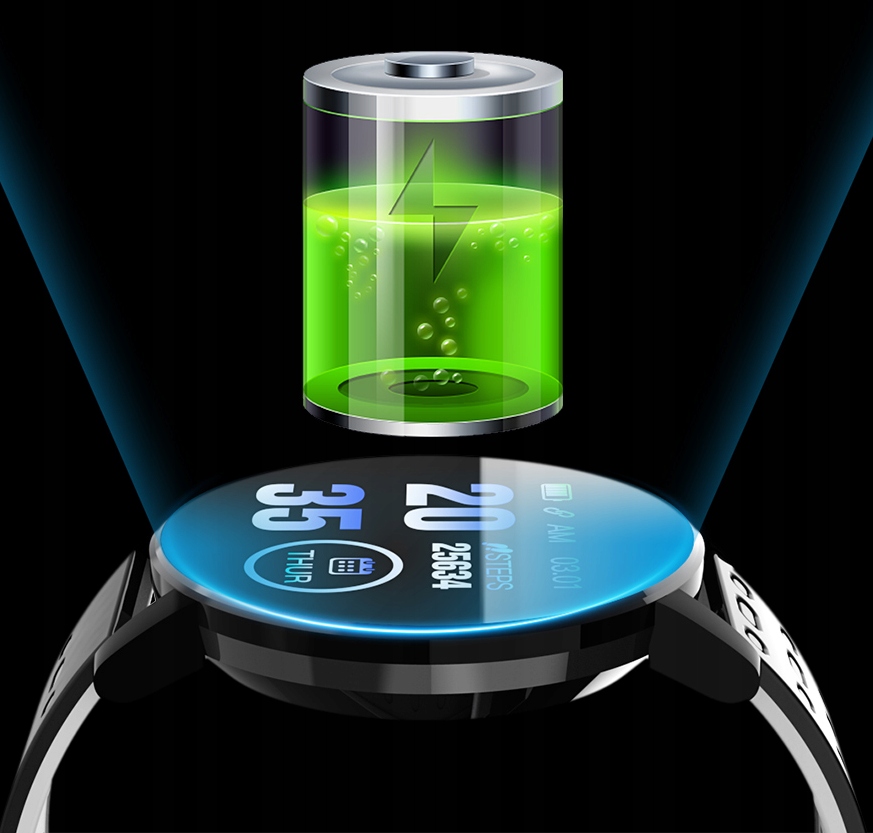 ZEGAREK SMARTWATCH Profi MĘSKI DAMSKI WODOODPORNY Z POWIADOMIENIAMI PL MENU Kompatybilność systemowa Android iOS