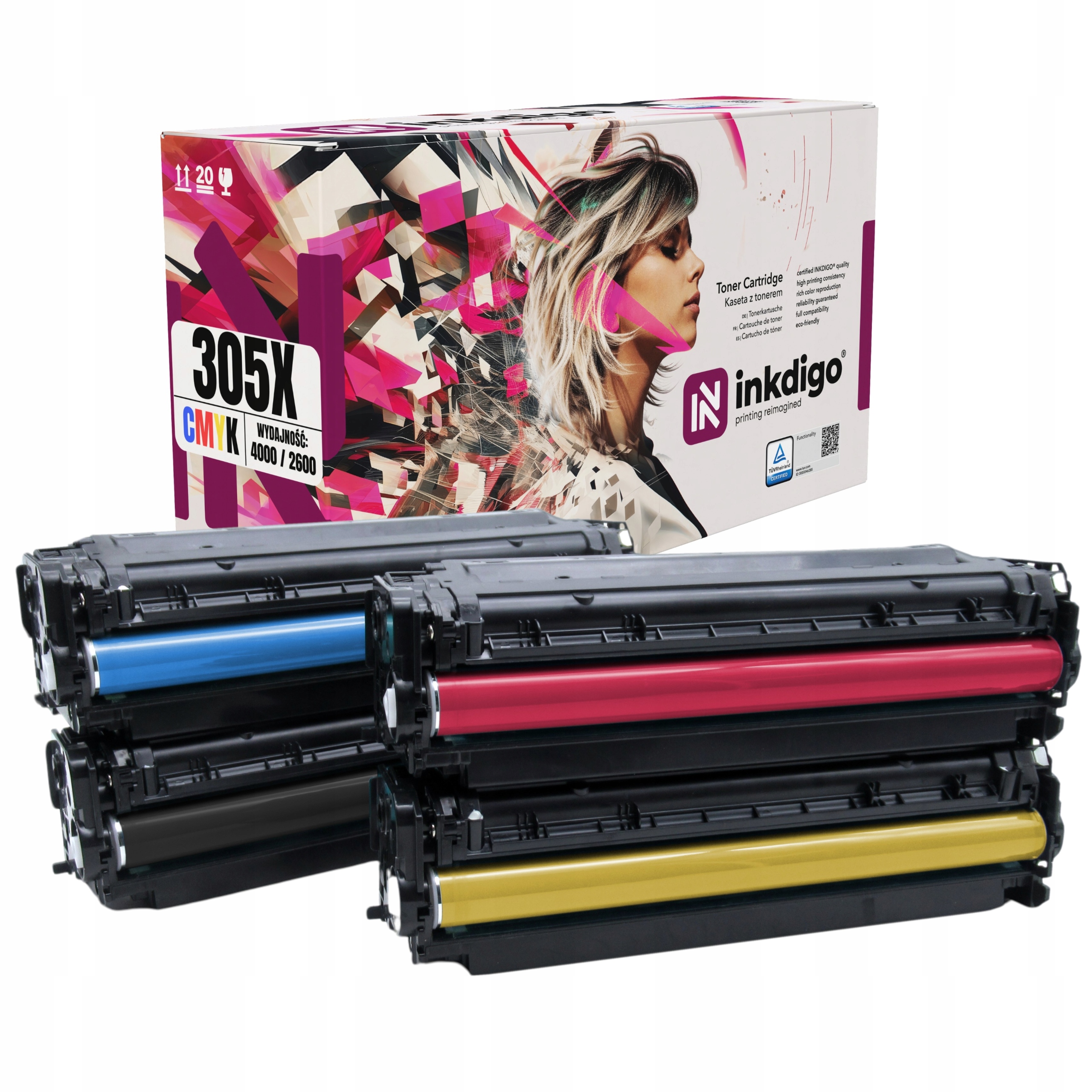 4x Toner Pro Hp Ce 410X 411A 412A 413A HP305 Lj Pro