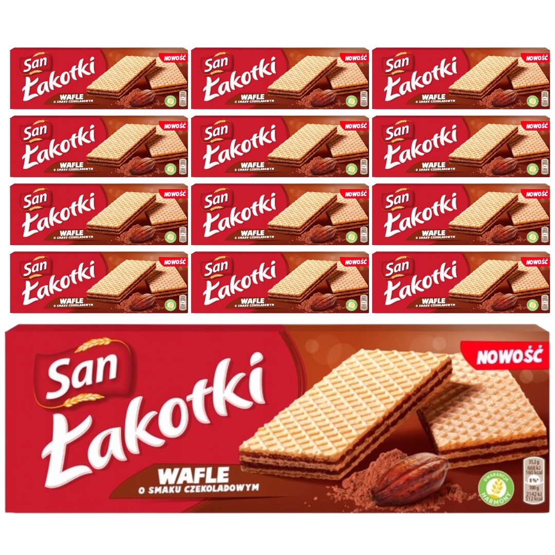 San Lahůdkové oplatky s čokoládovou příchutí 146 g x 12 kusů