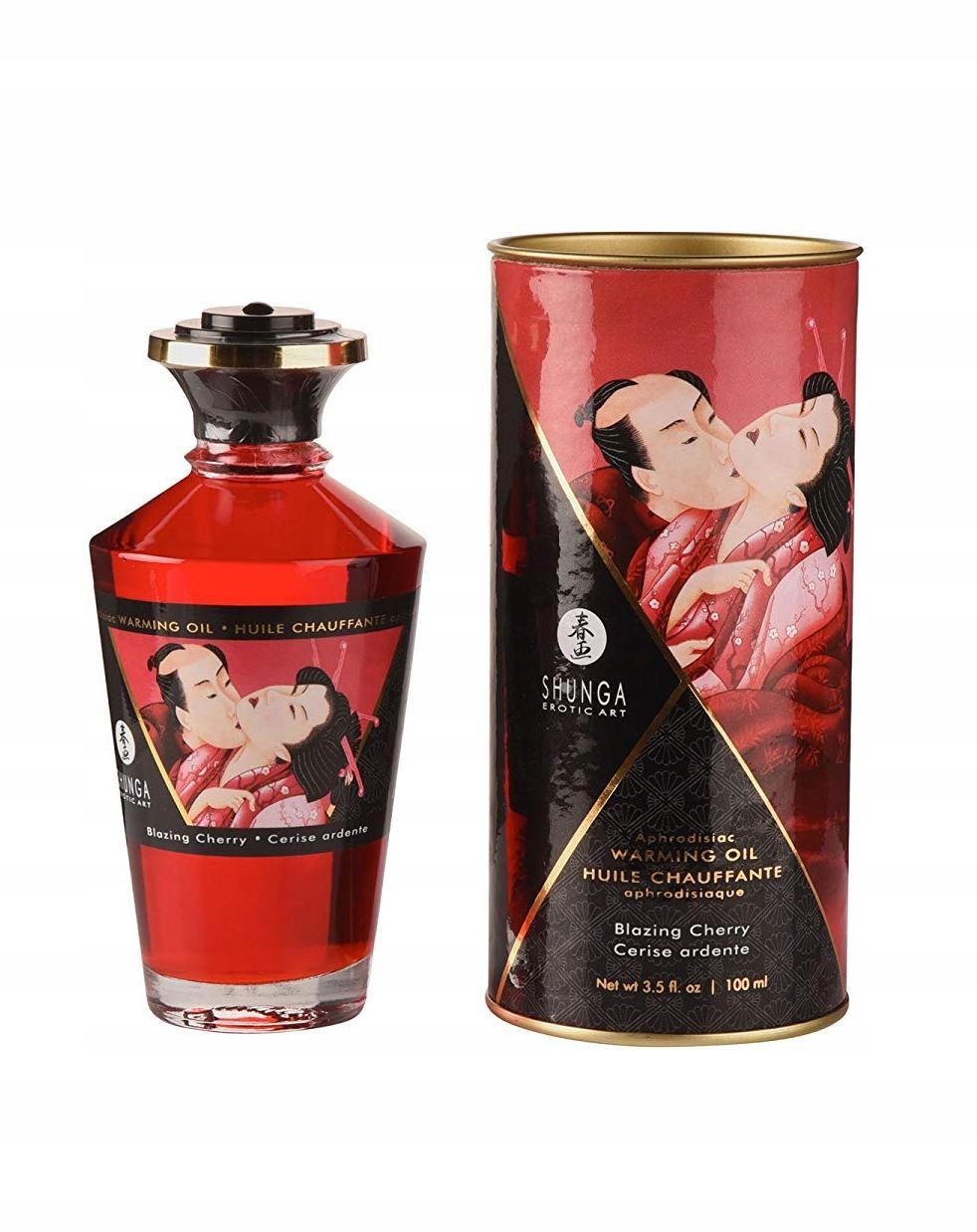 ROZGRZEWAJĄCY OLEJEK DO MASAŻU SOCZYSTA WIŚNIA Opakowanie butelka