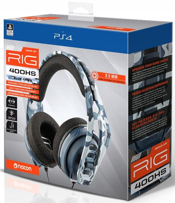 Nacon Rig PS5 PS4 Drátová sluchátka RIG400HS Blue Camo