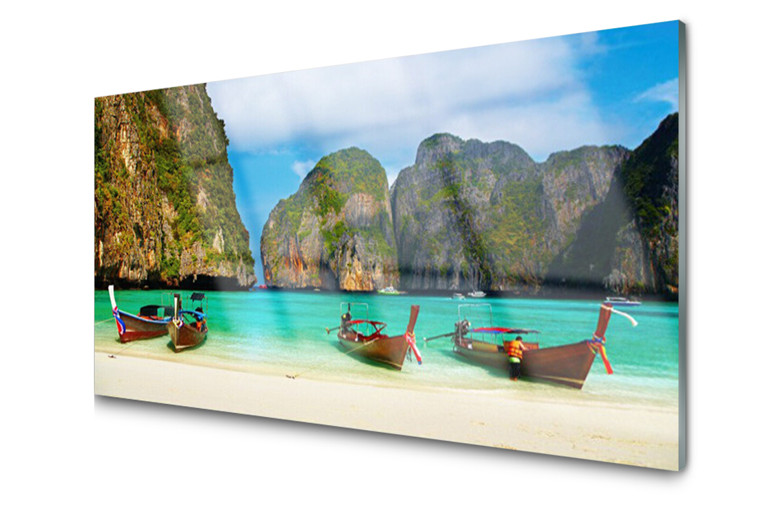 

Panel szklany dekor Plaża Morze Góry 140x70