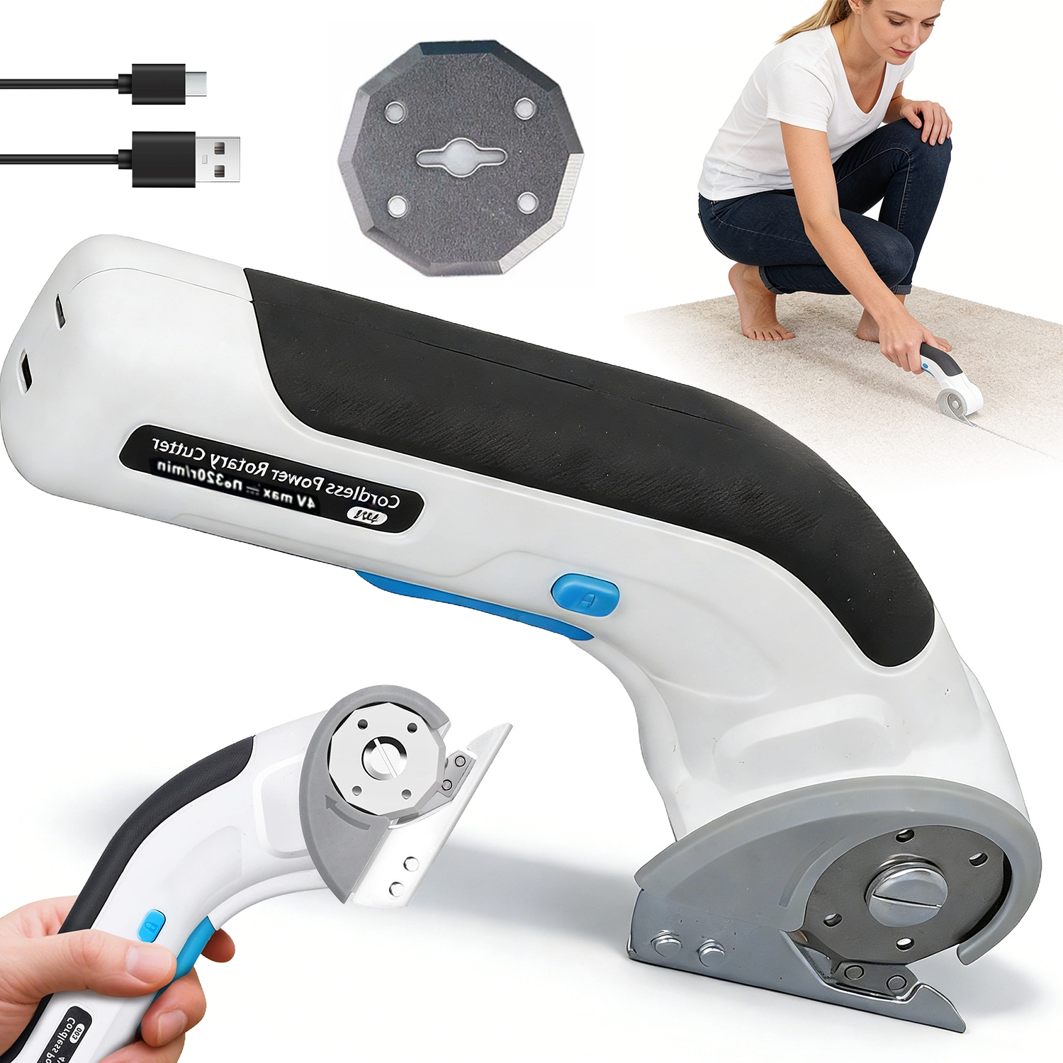 Elektrické Nůžky Na Plsť Z Bavlněné Lepenky Z Plastu 8 MM Černobílé