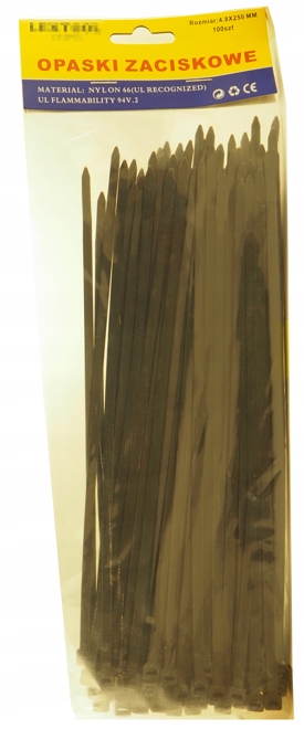 

Opaska zaciskowa trytka 250mm x 4,8mm 100szt. czar