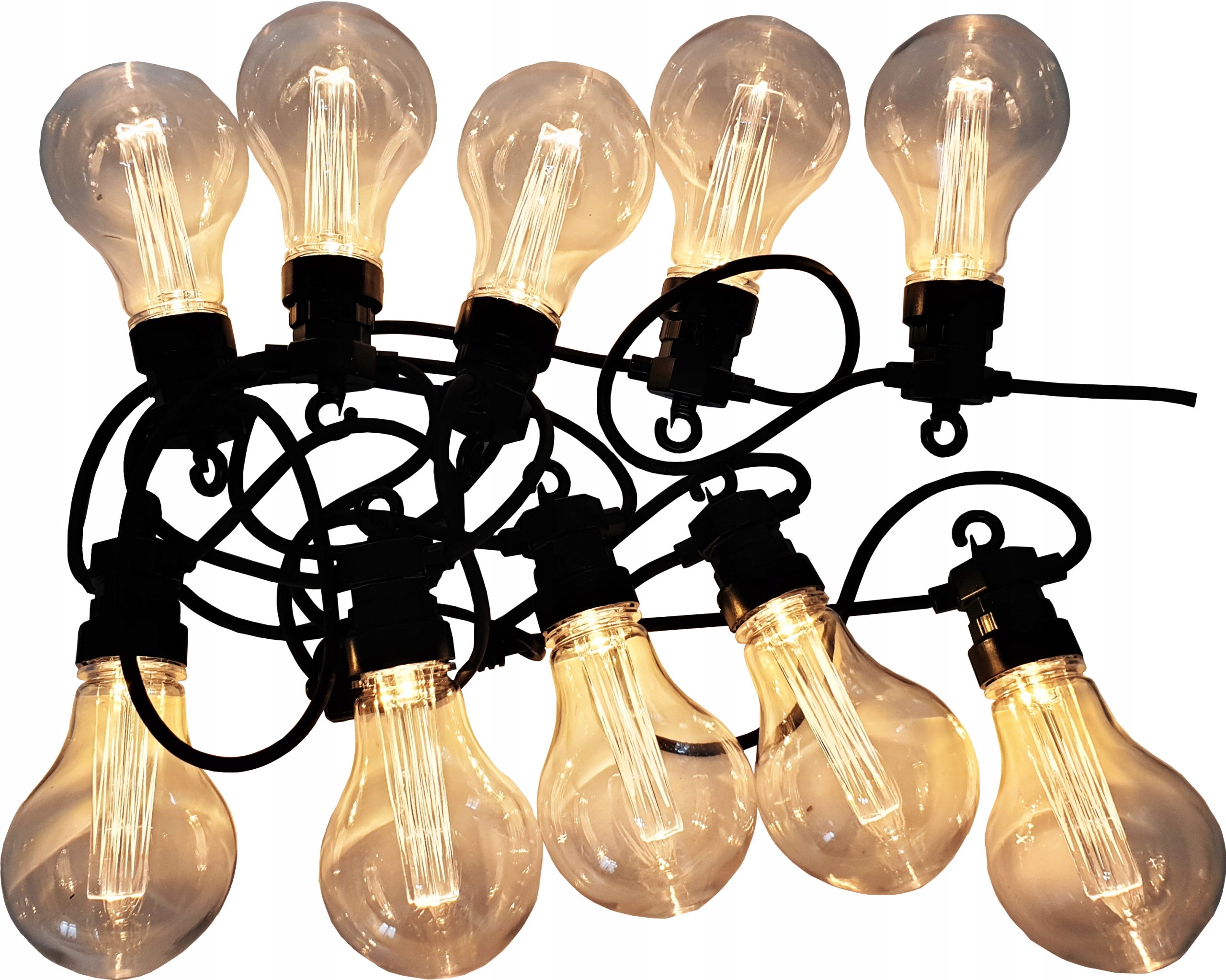 GIRLANDA 10 LED ŁAŃCUCH ŚWIETLNY 6,2m + ŻARÓWKI DO OGRODU OZDOBNE LAMPKI