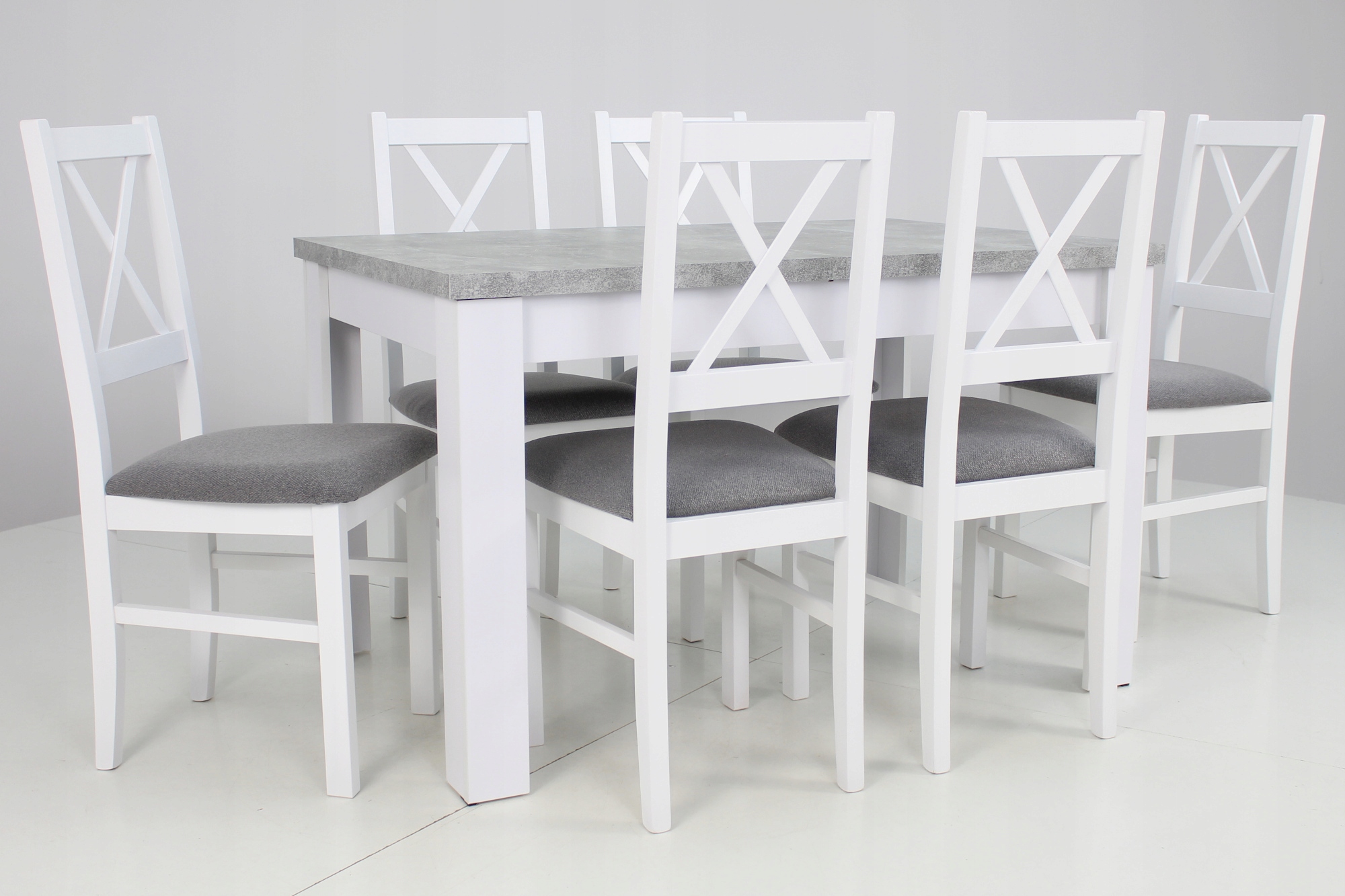 Komplet 6 krzeseł i stół 80x120/160 cm do kuchni Długość stołu 120 cm