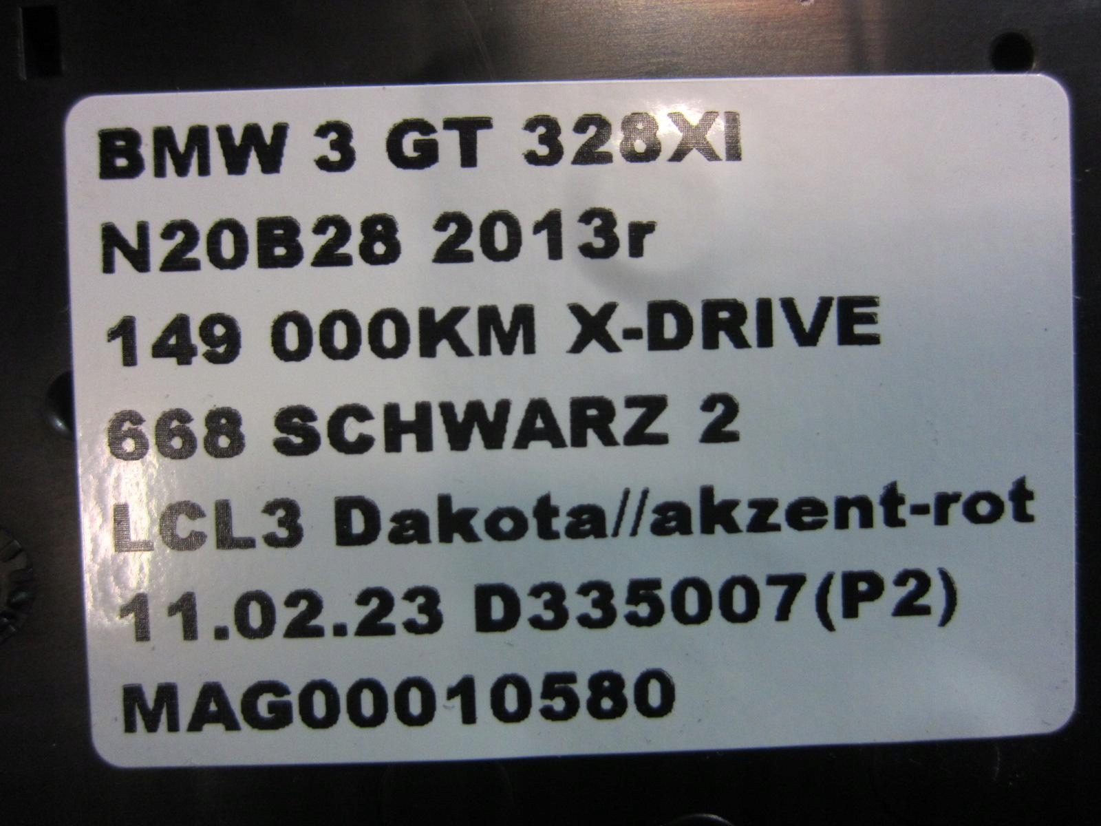 BMW F31 F34 GT control panel DACHEM 9330048