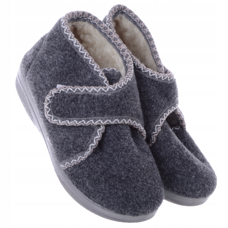 CIEPŁE BAMBOSZE Pantofle FILC KAPCIE Tanie rzep 43 Rozmiar 43