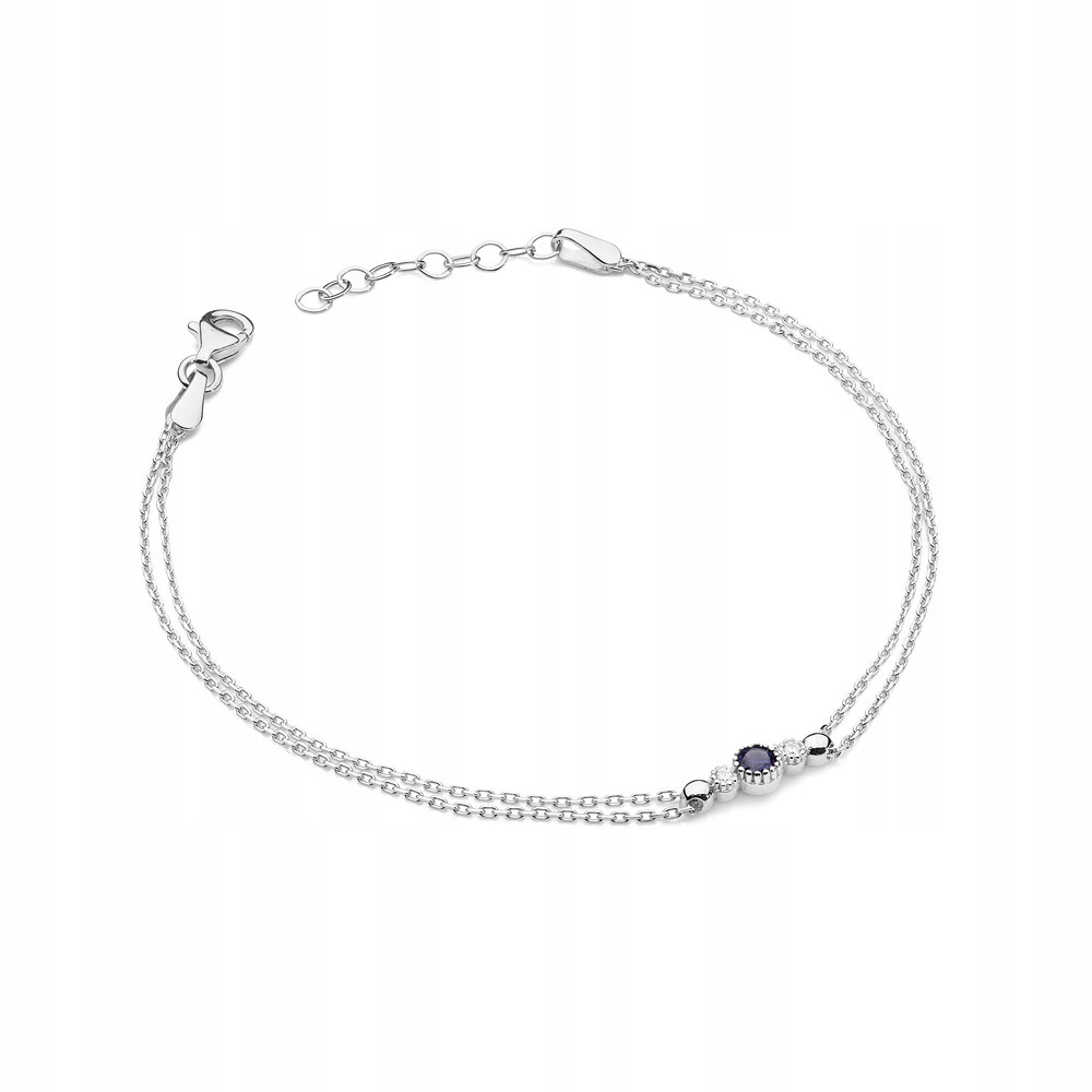 Stylowa Złota Bransoletka 585 z Szafirem 0,15ct