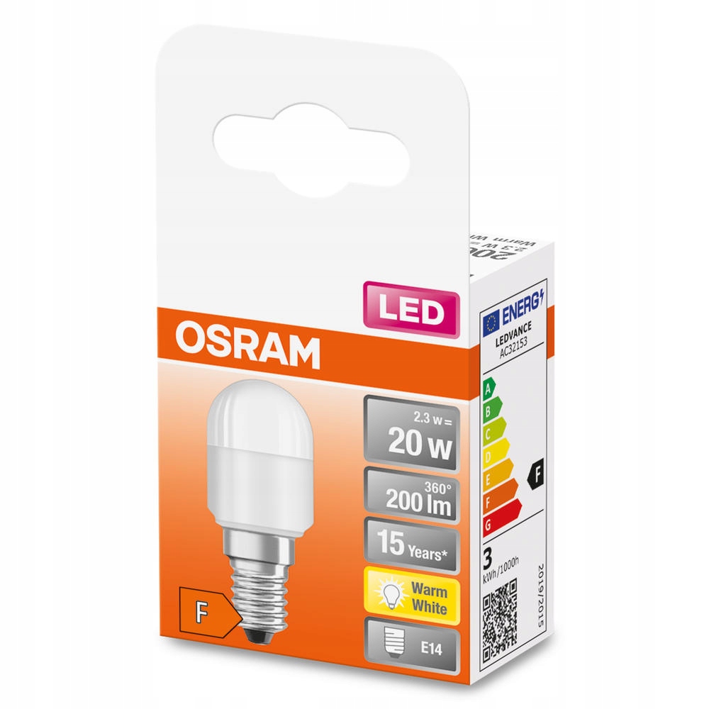 Żarówka LED LODÓWKA T26 2,3W=20W E14 Osram 2700K Marka Osram
