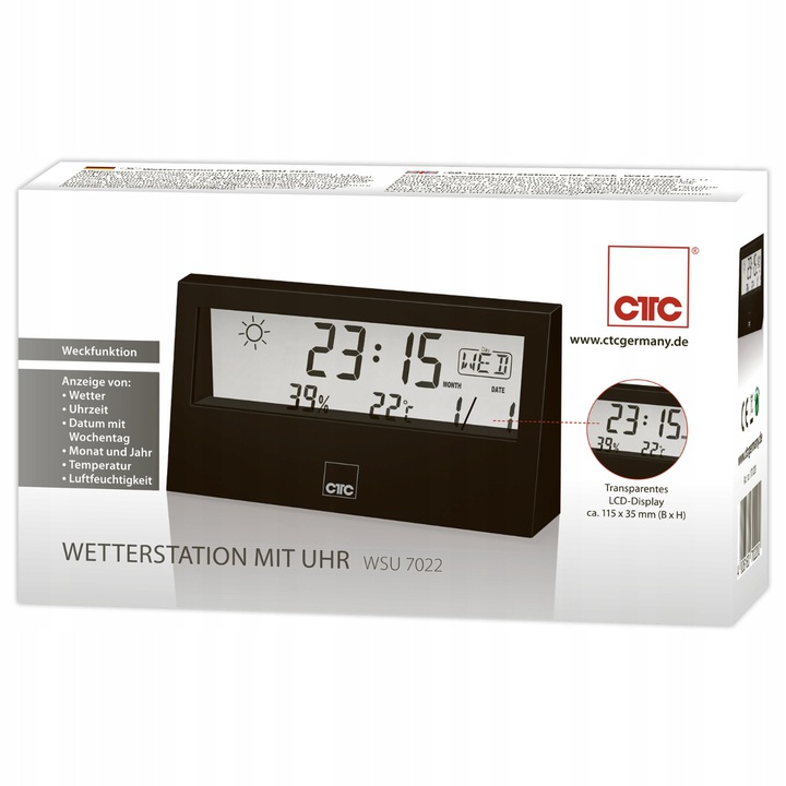 CYFROWY TERMOMETR HIGROMETR STACJA POGODY ZEGAR Kolor czarny