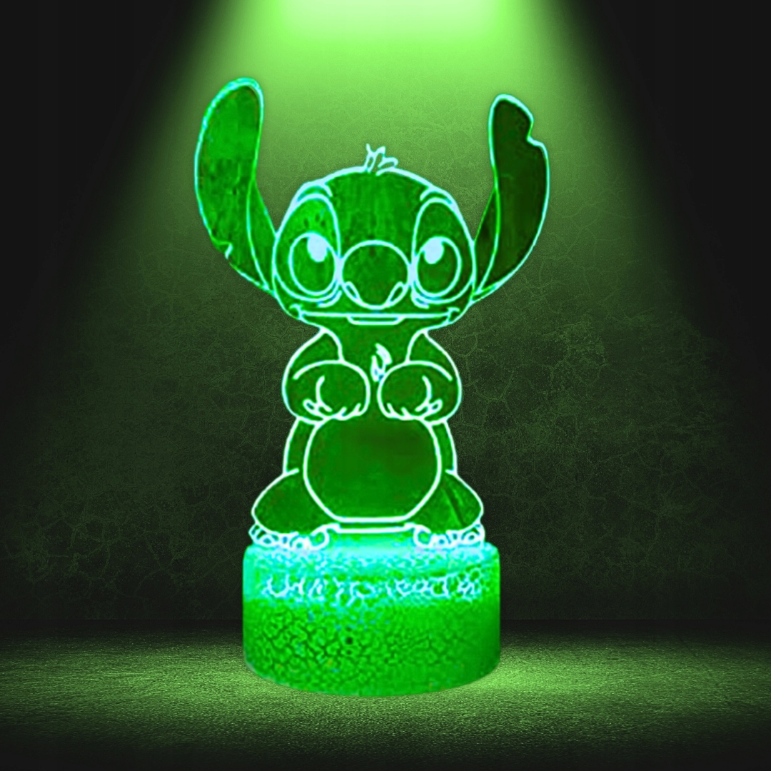 Lampka Nocna Biurkowa dla Dzieci Lilo i Stich STICH 16 LED 3D + Pilot Marka Creative