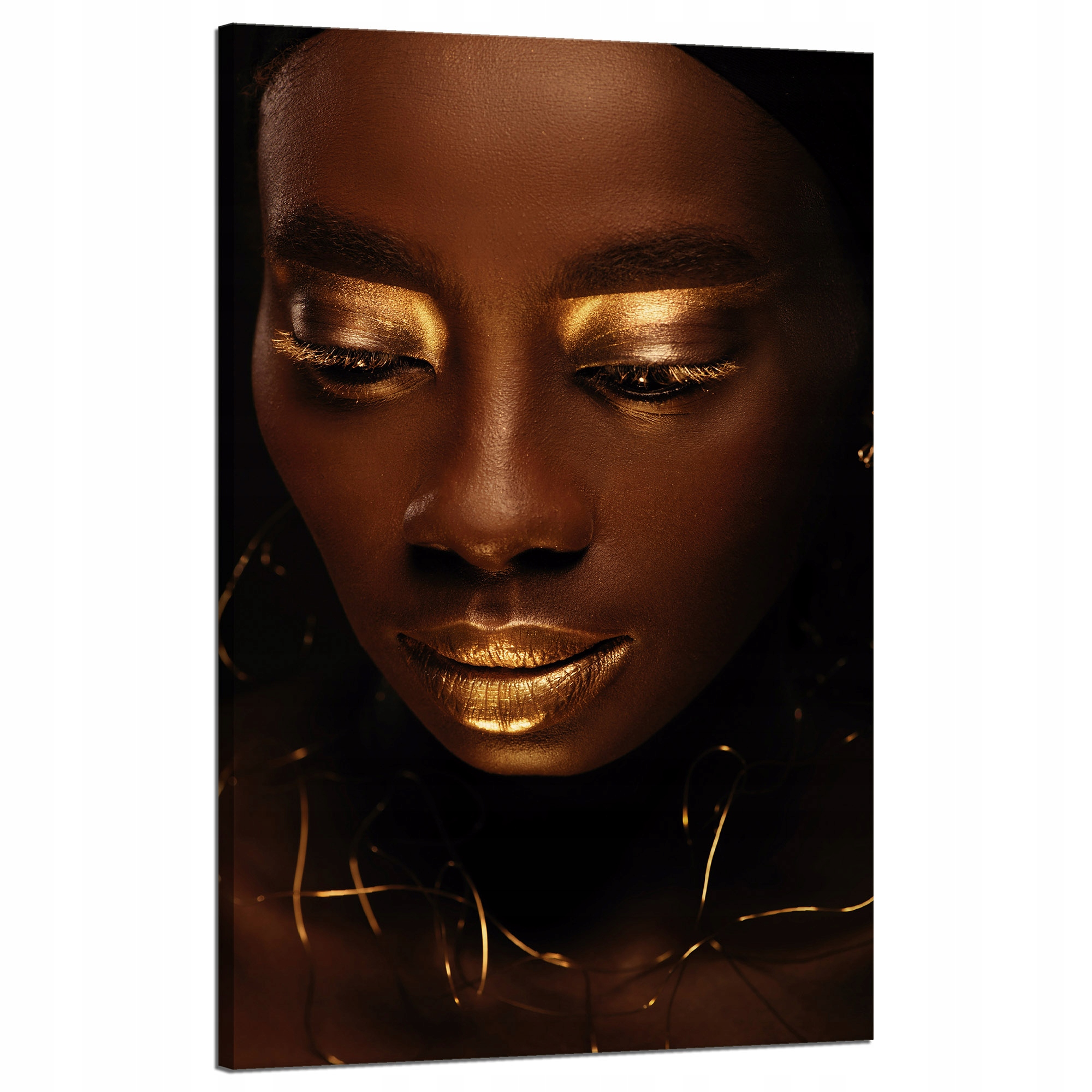 Obraz na plátně Tvář ženy Zlaté rty a prvky 50x80 cm