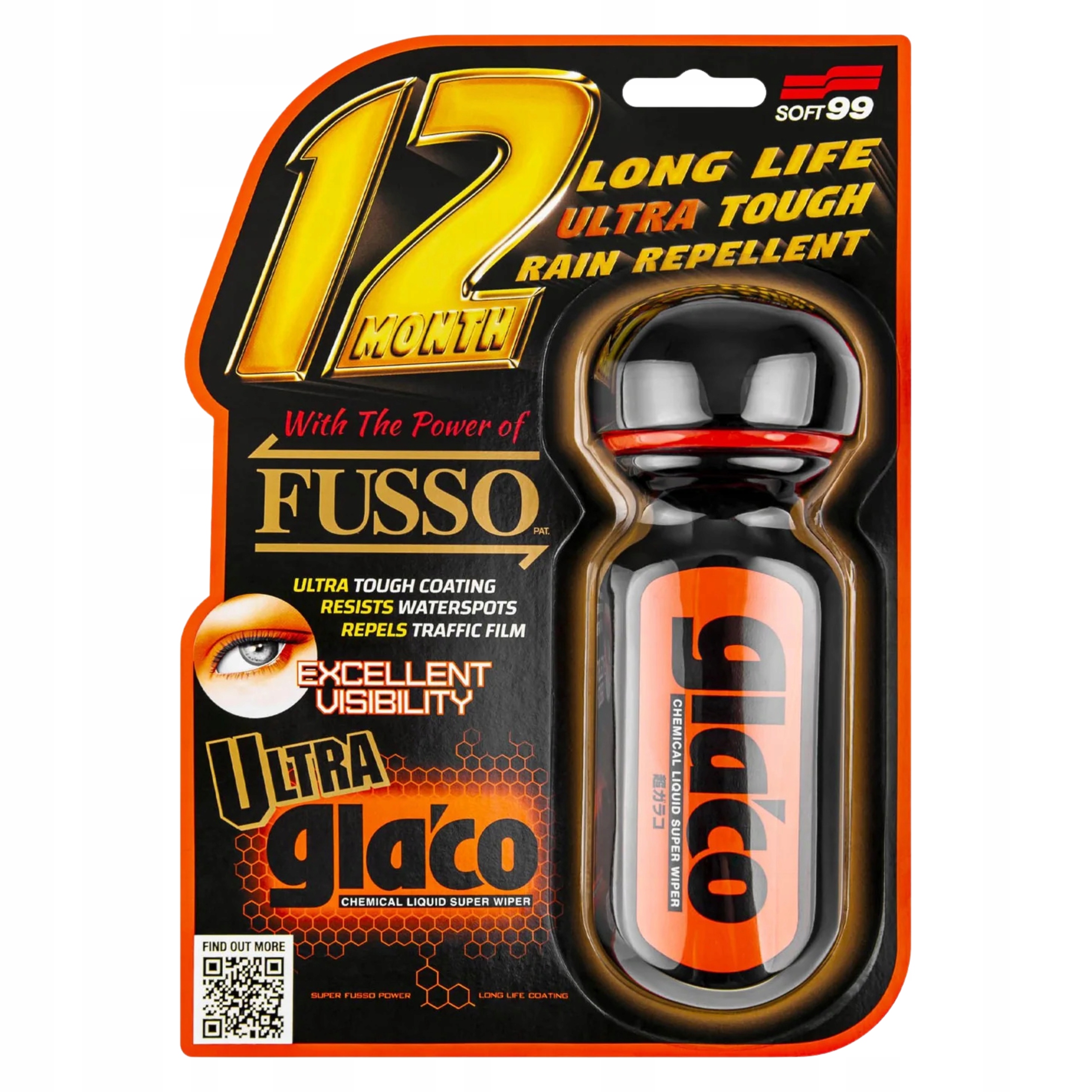 Sada Soft99 Neviditeľná stieračka Ultra Glaco čistič na sklo 100 ml