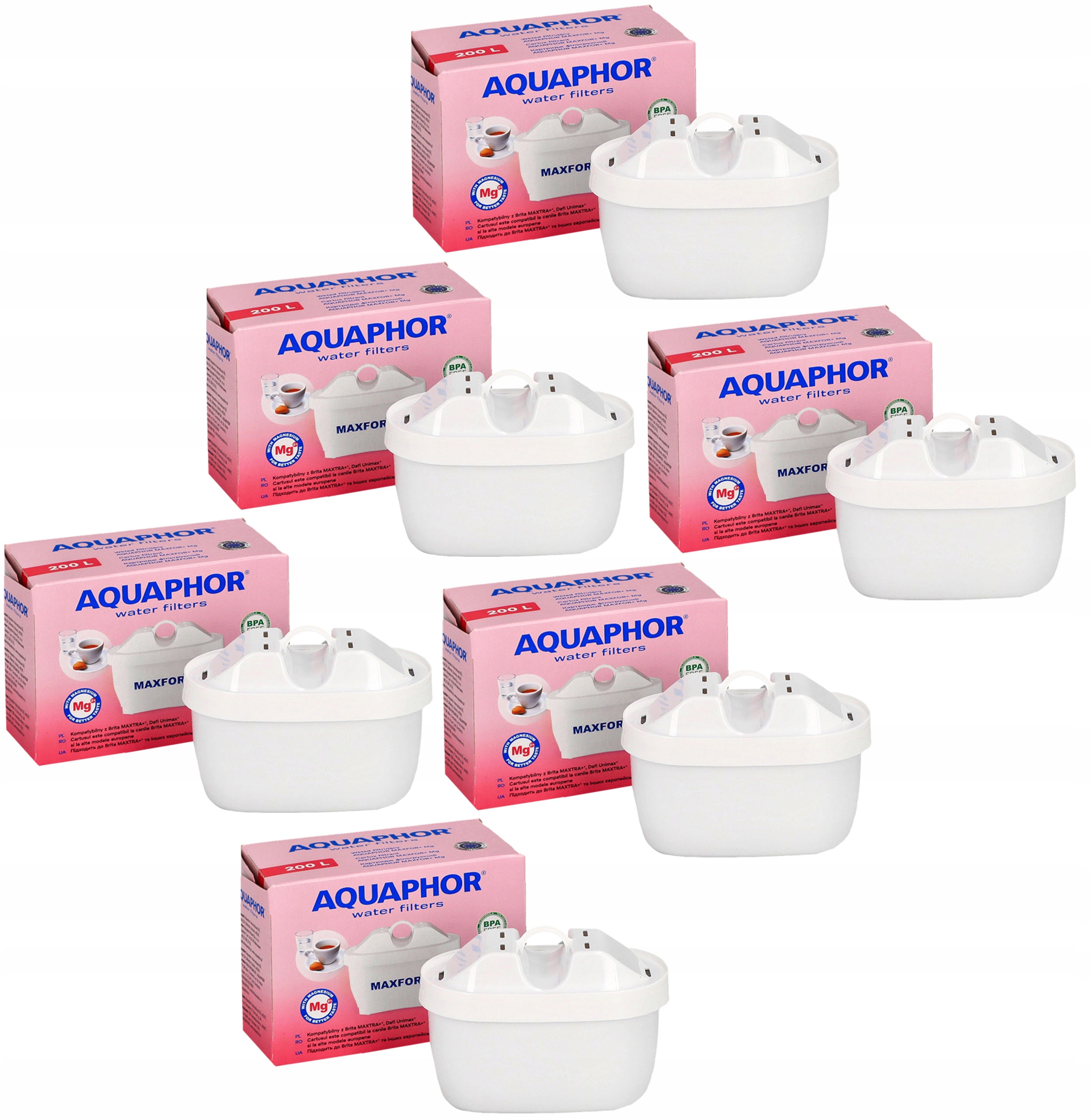 6x Filtr wkład magnezowy Mg+ do dzbanka filtrującego Aquaphor