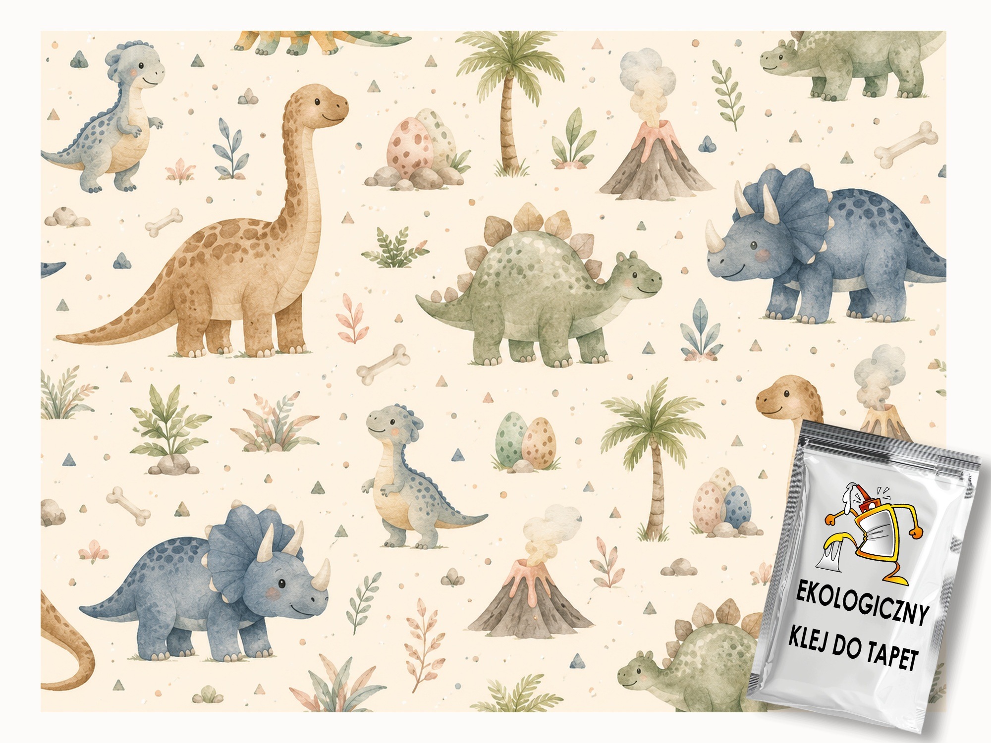 Fototapeta Flizelina Prehistoria Veselí Dinosauři Dinopark 300x280 155g
