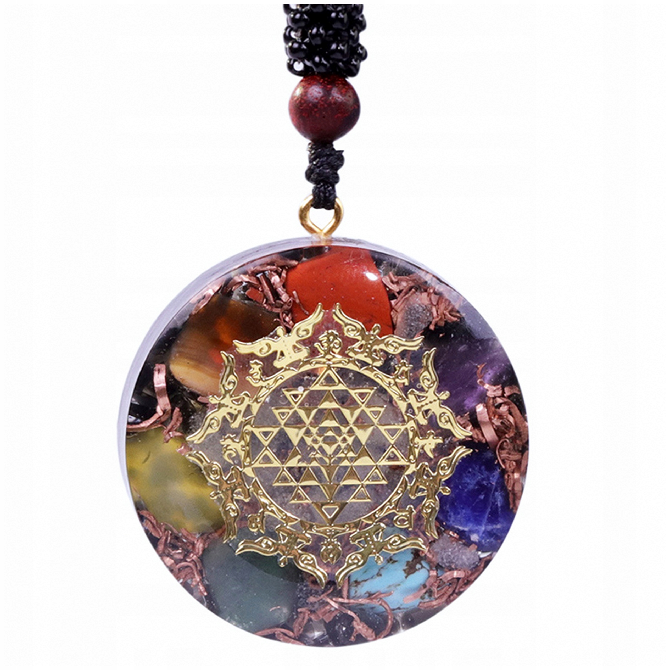 Náhrdelník Orgonit Lazurit Ametyst Jaspis Tyrkys Topaz Harmonizace Čaker