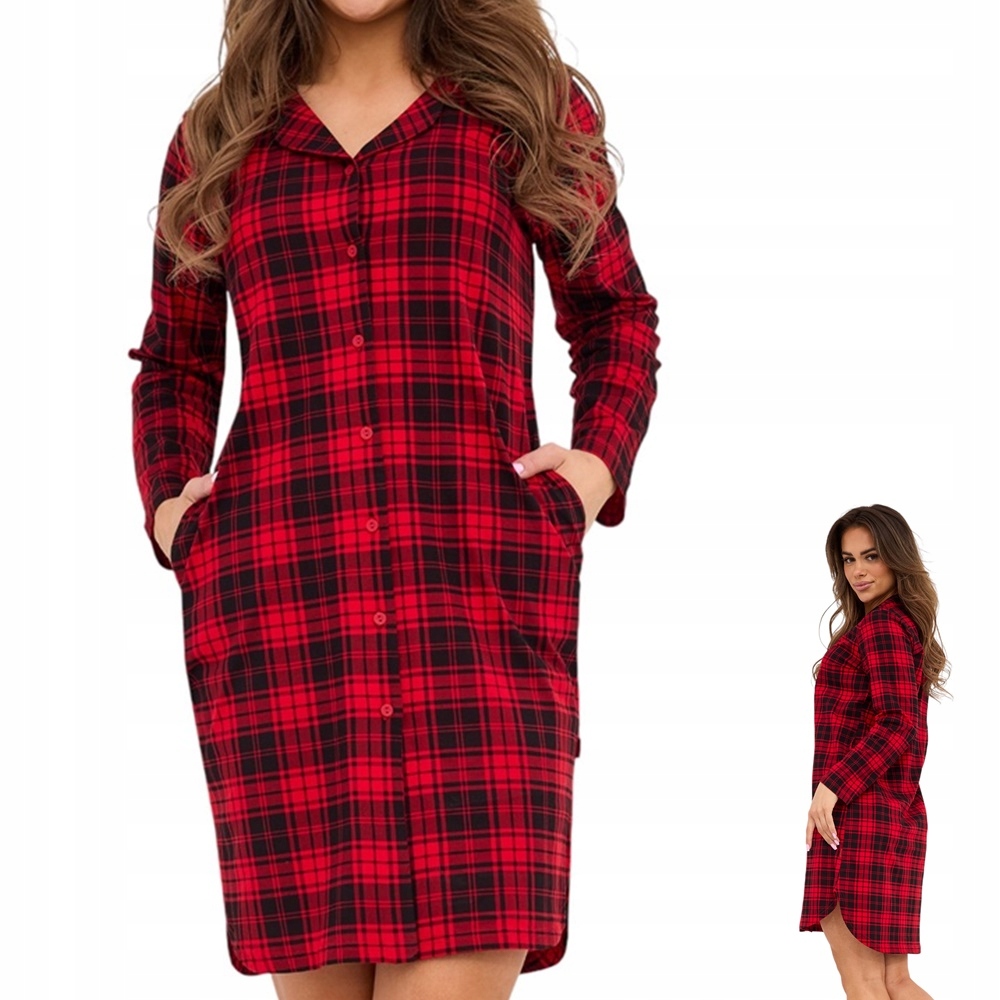 Dámská košile noční cornette 104 Tracy 3 4XL /48 Červená