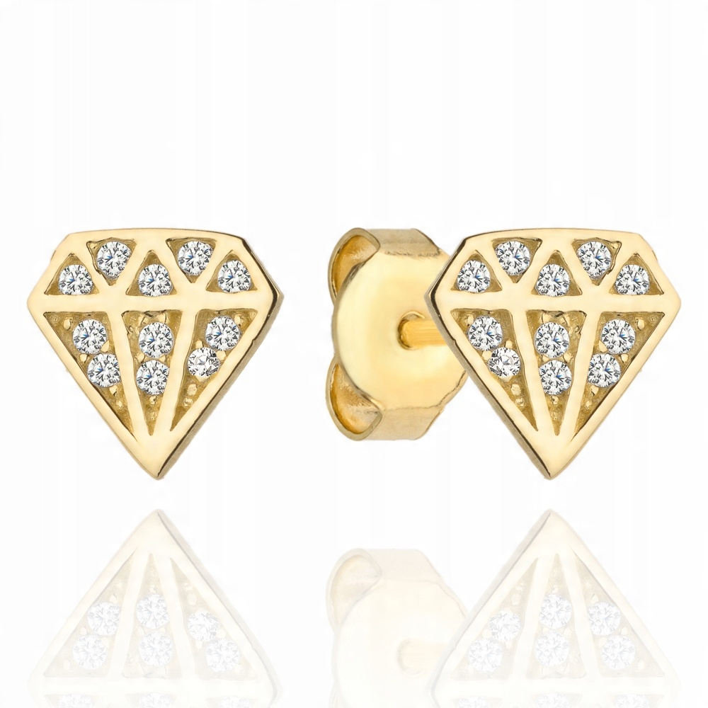 

Kolczyki złote 585 Diamenciki na sztyft