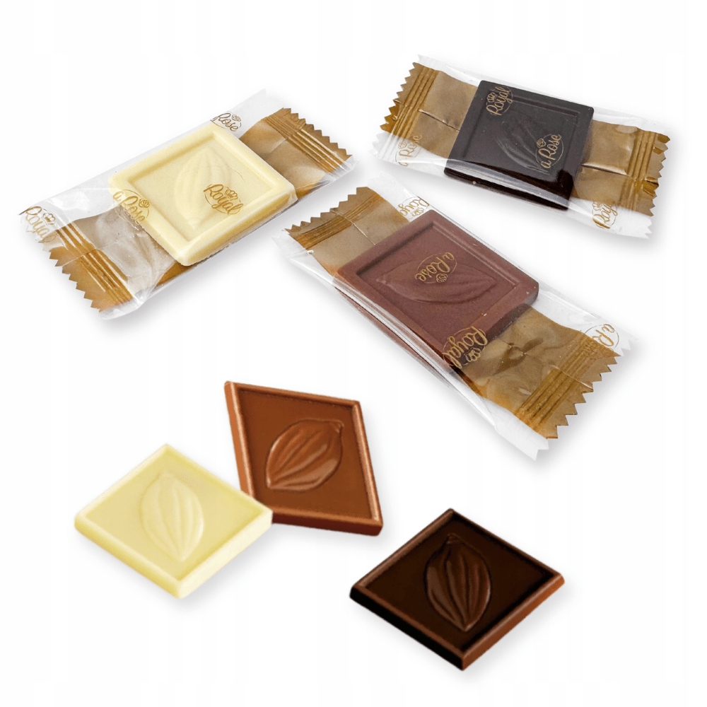 Levně Čokoládky Roseto mix mléčné, dezertní, bílé 200 ks x 4,5 g