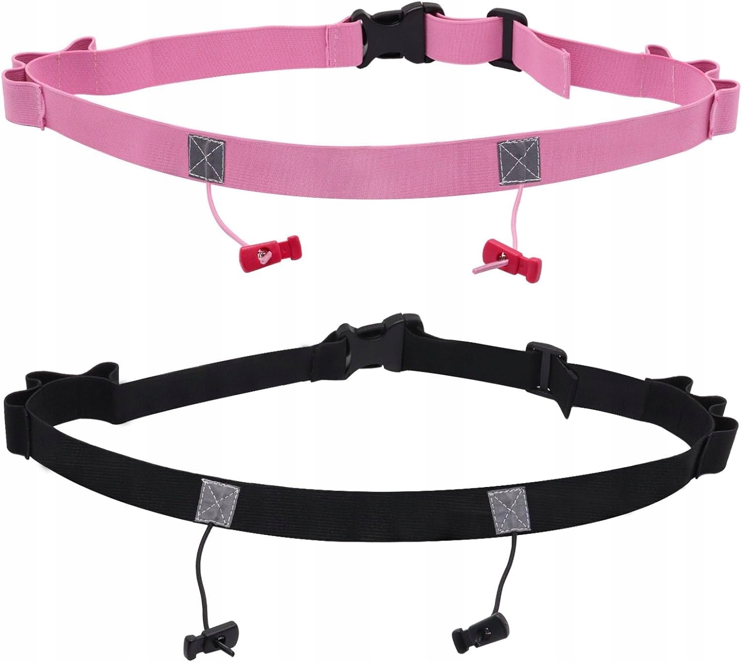 GDFYMI 2Pcs Race Number Belt Race Bib Belts with 6 Energy Gel Loops for