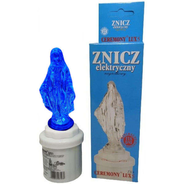 

Maryja Znicz Elektryczny Led z Bateriami Niebieski