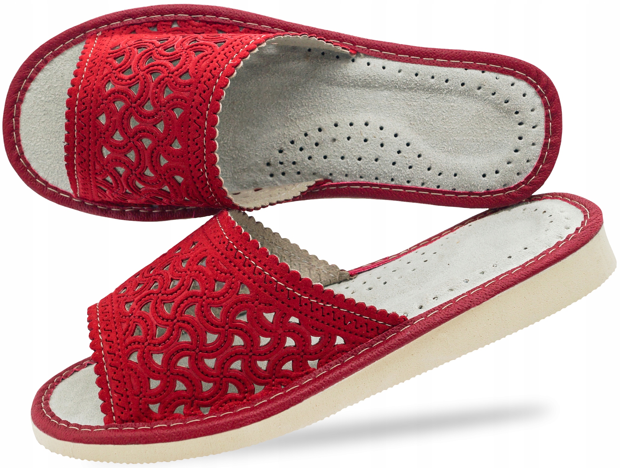 

kapcie damskie do domu skórzane pantofle góralskie