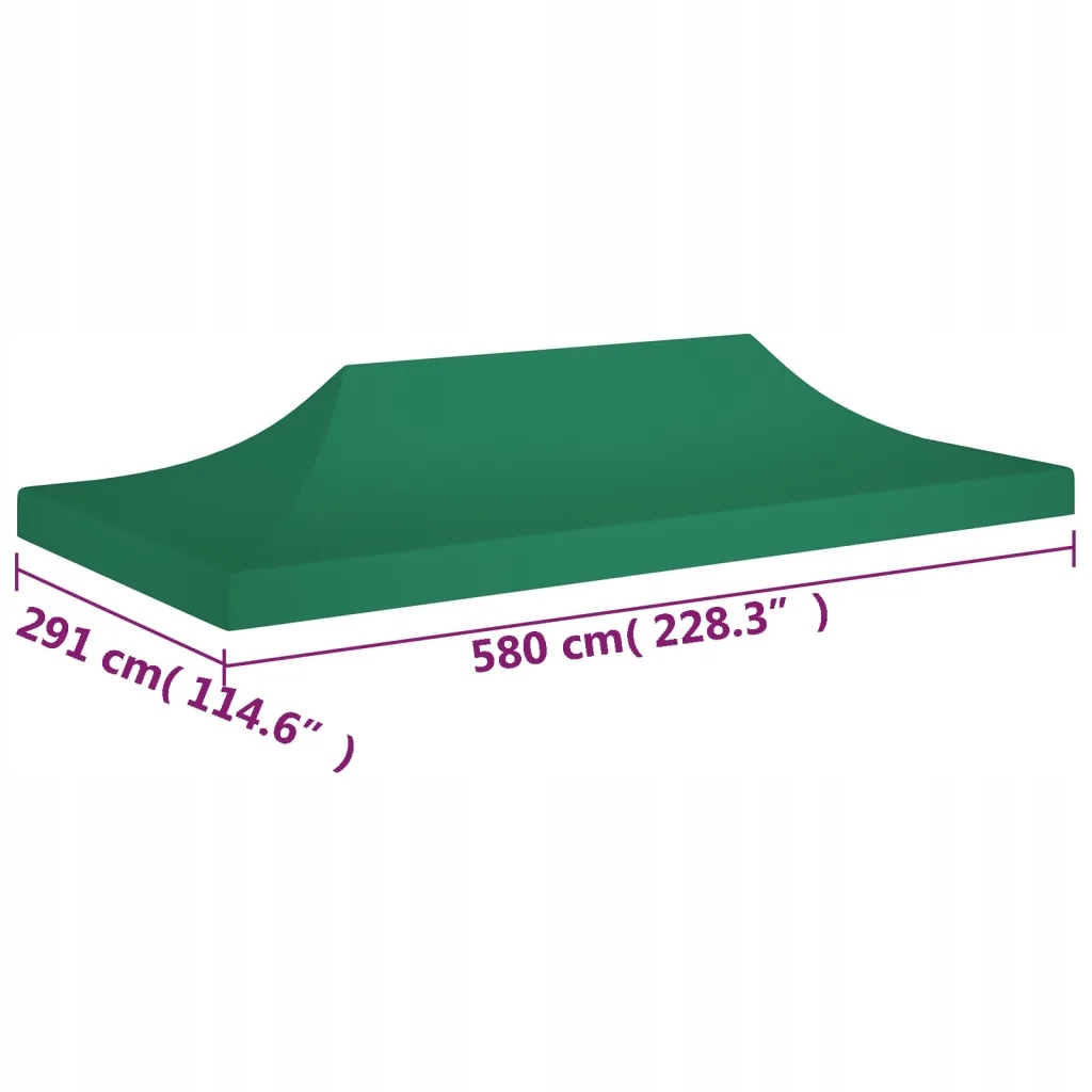Dach do namiotu imprezowego, 6 x 3 m, zielony, 270 g/m² Kod producenta 315328