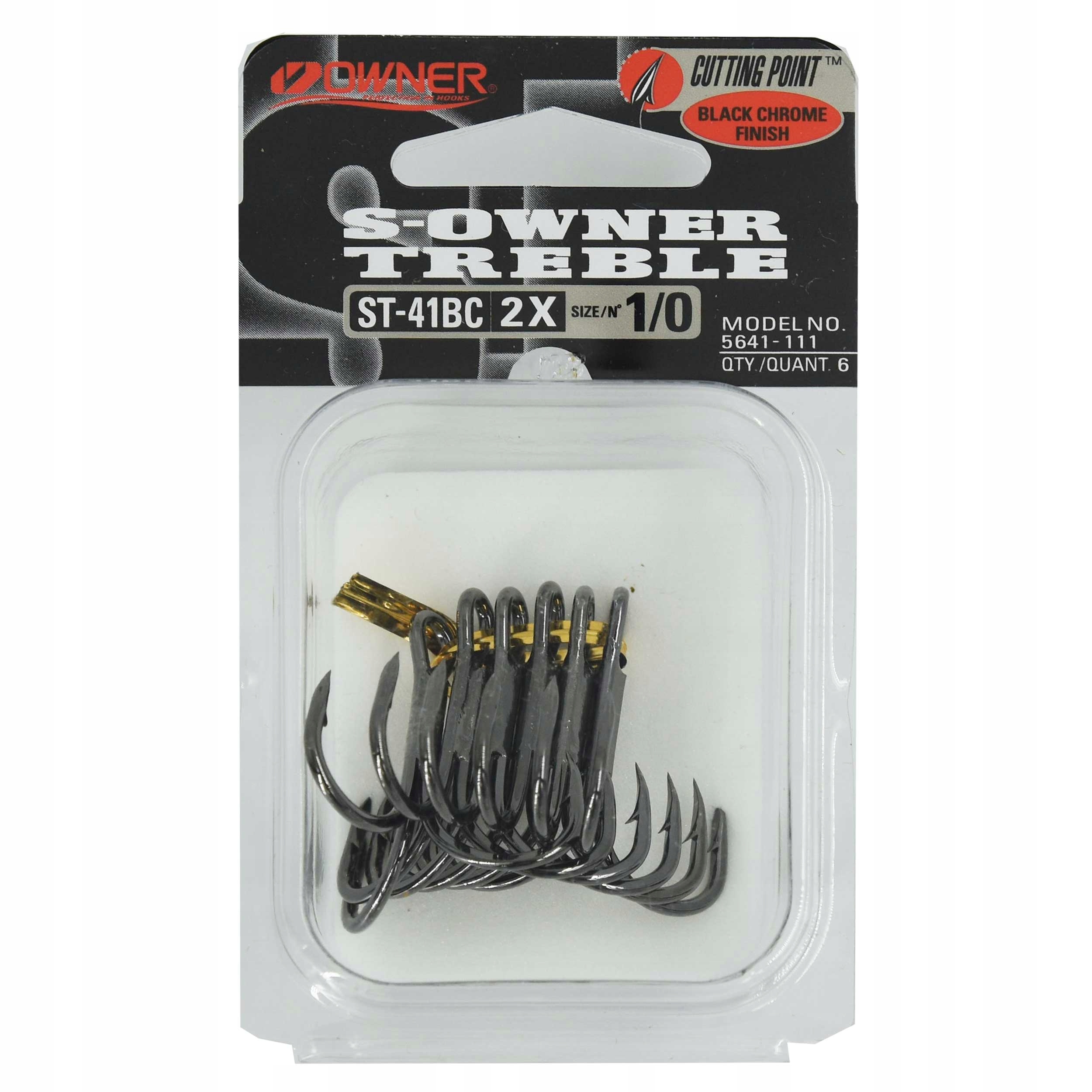Kotwica Owner ST41BCX #1/0 zbrojenie dużych błystek woblerów pilkerów 6szt.