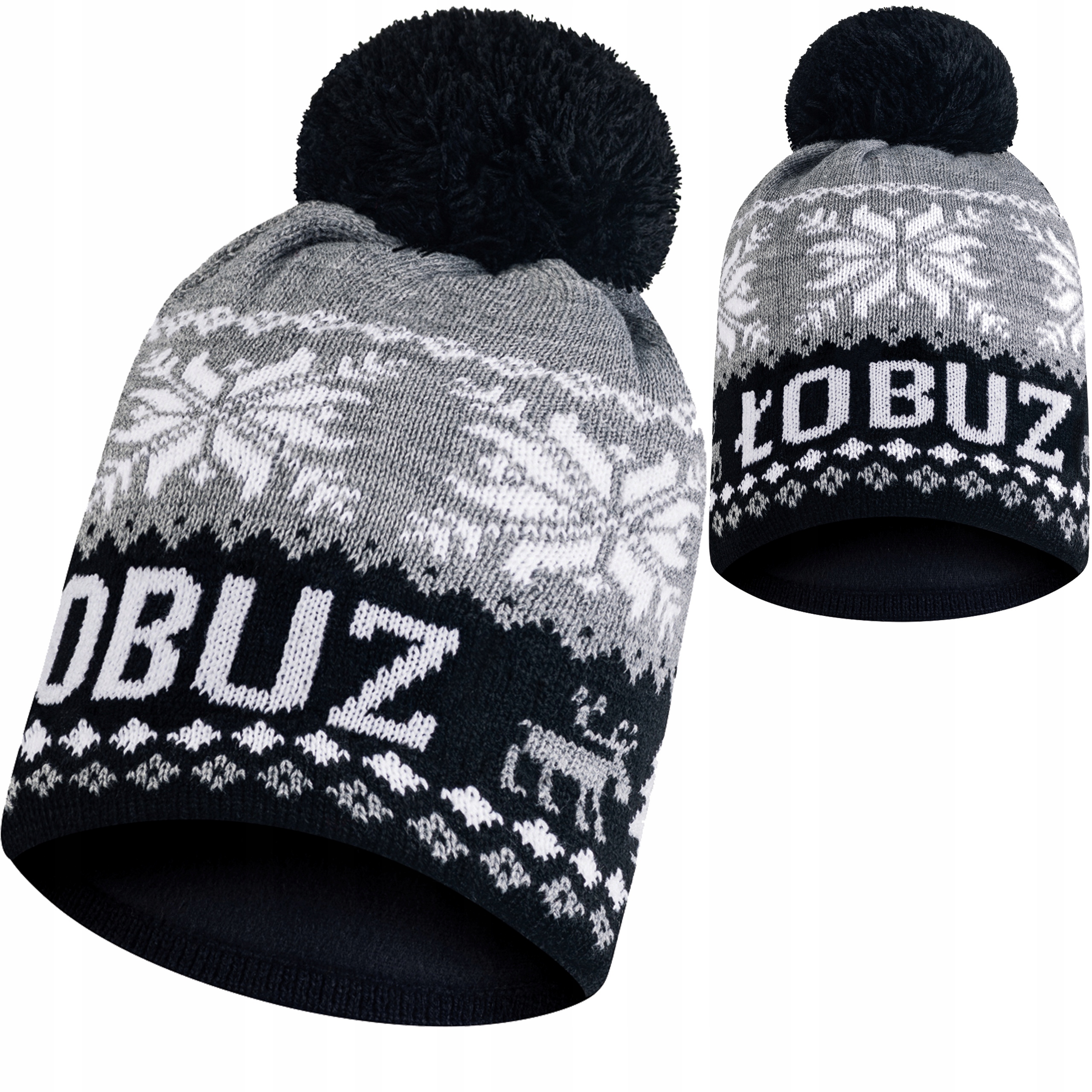 

Czapka zimowa Łobuz z pomponem polar termoaktywny