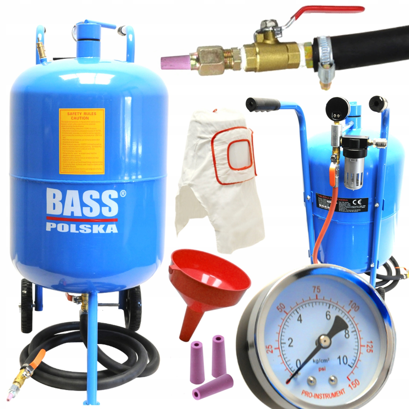 MOBILNA PIASKARKA SYFONOWA 80L ZESTAW MASKA DYSZE