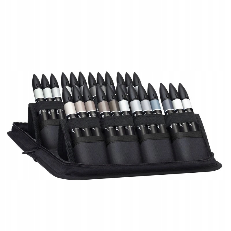 Lihové fixy Winsor & Newton Promarker Fine & Chisel, 24ks Black And Grey v