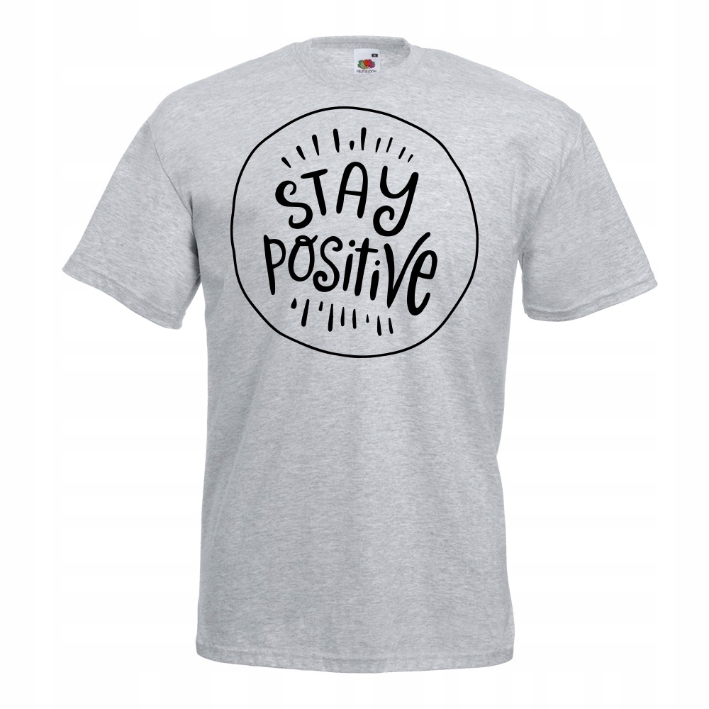 

Koszulka stay positive pozytywnie M szara